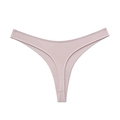 Nahtloser T-Back String aus rosa Eisenseide mit niedriger Taille und weicher Mikrofaser - S / Rosa