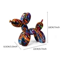 Graffiti balloon dog resin sculpture in colorful splash art, 18cm height dimensions - Colorful Splash Balloon Dog
