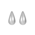 Polished silver teardrop stud earrings in minimalist mirror-finish stainless steel - High Polished Teardrop Stud Earrings (E1621-ST)