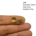 Perle intercalaire fleur dorée 10mm pour épingles Hanfu et bijoux DIY - Forme de Fleur Vintage à Quatre Pétales (28#)
