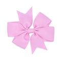 Detail showing the pink grosgrain ribbon texture and handcrafted bow of the hair clip - Pink