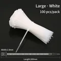 Pak van 100 witte zelfborgende nylon kabelbinders, afmetingen 200mm lengte en 1,9mm breedte - 1,9 mm * 200 mm (100 stuks/pak) / Wit