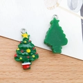 DIY Christmas tree resin pendant with star and colorful lights for jewelry making - Green Christmas Tree