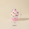 Pink ice cream cone Christmas ornament with colorful beads for holiday tree decoration - #5 Ice Cream Cone