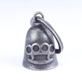Ciondolo campanello da moto punk con rilievo a tirapugni in finitura argento antico - Portachiavi a campana tirapugni / Argento Retrò (Pendaglio + Portachiavi)