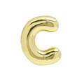 Shiny 18k gold foil balloon charm in shape of letter C for customizable jewelry bracelets - Gold Letter-C