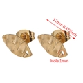 Perno per orecchino 12mm in acciaio inossidabile dorato testurizzato a forma di foglia - Ellisse / Oro