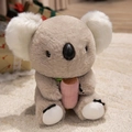 Peluche a forma di koala grigio chiaro con orecchie soffici e biberon rosa incluso - Koala Marrone / 20cm