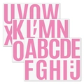 Detail view of large pink 4-inch adhesive capital letters with modern bold font design - Pink