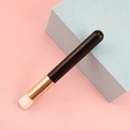 Portable cleansing brush for eyelash extension with black handle and gold ferrule - Black