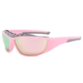 Pink polarized sports sunglasses with colorful coating and streamlined frame for cycling - Pink Frame Pink Mirror