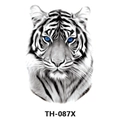 Waterproof temporary tattoo sticker with realistic white tiger face and blue eyes, TH-087X - Th-087 / 210*148mm