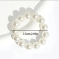 Elegante coletero elástico con perlas blanco crema y diámetro de 7,5 cm de longitud - Perla 14mm-13 piezas