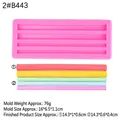 Rosa Silikonform mit 4 Rillen und bunten stabförmigen Mustern für DIY-Handwerk - 2# Rosa B443