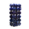 36pcs set of 4cm navy blue Christmas ball ornaments with matte and glossy finishes - 4cm/36pcs / Sapphire Blue