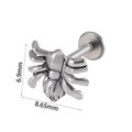 Silver stainless steel spider-shaped labret stud earring with 6.9mm x 8.65mm dimensions - Spider (#14) / 1.2*8mm / Silver