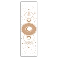 Vertical wall scroll featuring celestial sun and moon patterns in gold on white fabric - Style 13 / 40x150cm