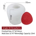 White strawberry silicone mold for candle making with size details and red fruit model - Strawberry