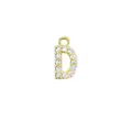 Golden micro-pave letter D pendant with sparkling cubic zirconia for jewelry - Letter D / Gold