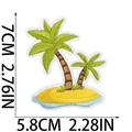 Dettaglio della toppa ricamata a palma con misure di 7 cm x 5,8 cm su sfondo bianco - Stile Isola delle palme (X15SD-09-21)