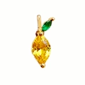 DIY lemon pendant with yellow and green marquise zircons in a gold-plated setting - Yellow Lemon