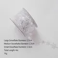 Iridescent snowflake garland decoration with 2.5cm, 1.7cm and 1.5cm flakes, 4m roll - Iridescent Snowflake Chain 4m