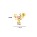 Piercing de cartílago de lazo dorado con circón corazón rosa, de 1,04cm por 0,89cm - Estilo de Lazo (1#) / 1# Dorado