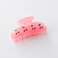 Pinza para el pelo rosa de acetato con diseño de cerezas rojas para mujer elegante - Rojo Begonia con Pedrería