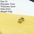 Macro detail of 7mm retro silver spacer beads with engraved patterns for DIY jewelry - 14#