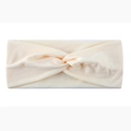 Elastisches beige gestricktes Knoten-Stirnband für Yoga und Sport rutschfestes Haarband - Perlweiß