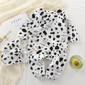 Infant cotton bodysuit and hat set with cute cow print and Sweet Milk lettering - 66cm / White