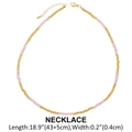 Crystal beaded necklace with gold-plated beads and adjustable lobster clasp on white background - Pink Crystal Beaded Necklace (nkb167)
