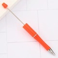 DIY creative beaded ballpoint pen featuring a vibrant orange finish and metal rod - Fluorescent Orange