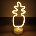 Pineapple LED neon desk lamp with white base for festive bedroom atmosphere - Battery and USB Dual Use / Warm White Pineapple