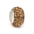 Sparkling champagne rhinestone European large hole bead for DIY charm bracelets - Yellow