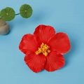 Rote Hibiskusblüte Haarklammer mit gelbem Staubblatt für Strandurlaube - Nur Blütenkopf / Rot