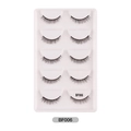 Five pairs of synthetic fiber false eyelashes with BF006 thick crisscross design - Thick Style (BF006)
