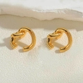 Elegant gold twisted geometric ear cuffs featuring a minimalist vintage pearly design - Gold Geometric Style