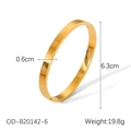 Classic gold plated titanium steel bangle with cubic zirconia and dimension labels - Gold/Minimalist Oval/6mm