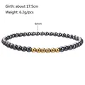 Detail view of 4mm beads bracelet showing 17.5cm circumference and 6.2g weight specs - 4mm