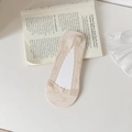 Calcetines invisibles de encaje color piel para mujer con diseño floral antideslizante - Talla única / Color Piel