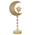 Goldene Mondsichel und Stern LED-Dekolampe mit geometrischen Ausschnittmustern - Gold Stil C / Gold