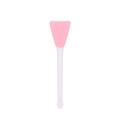 Pink double-ended silicone facial mask brush with a white handle for skincare - Light Pink
