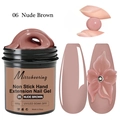 Macro shot of 100g nude brown non-stick solid extension gel for nail carving and shaping - 06 Nude Brown