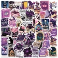 50 adesivi gotici Bookish Witch con libri magici viola e grafiche a tema occulto - PMS235 Bookish Strega Stile 1