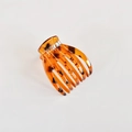 Classic amber tortoiseshell hair claw clip for elegant buns on a clean white background - Claw Clip / Amber Tortoise (S144-3)