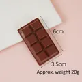 Realistic brown PVC chocolate keychain charm, 6cm x 3.5cm simulated snack pendant - Model Style (No Buckle) / Light Coffee