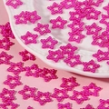 Pink pearl-finish star charms for DIY crafts and phone case decorations in bulk - Rose Red
