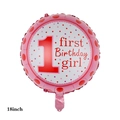 18-inch pink polka dot foil balloon for a girl's 1st birthday party decoration - 18 Inch 1st Birthday Girl Pink