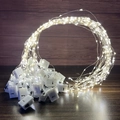 Warm white LED copper wire fairy lights with compact battery box for cake decoration - 10 Pieces / 0.5m Warm White (bulk)